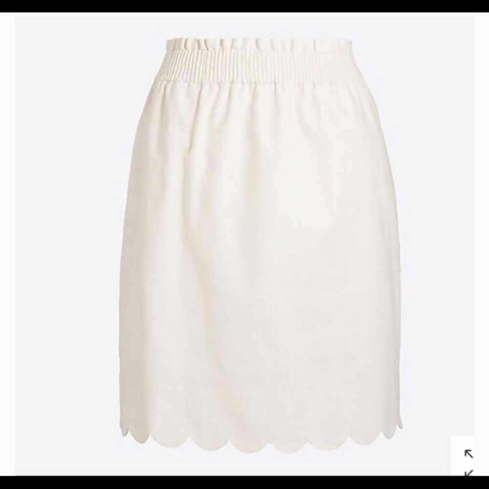 White scalloped J Crew skirt